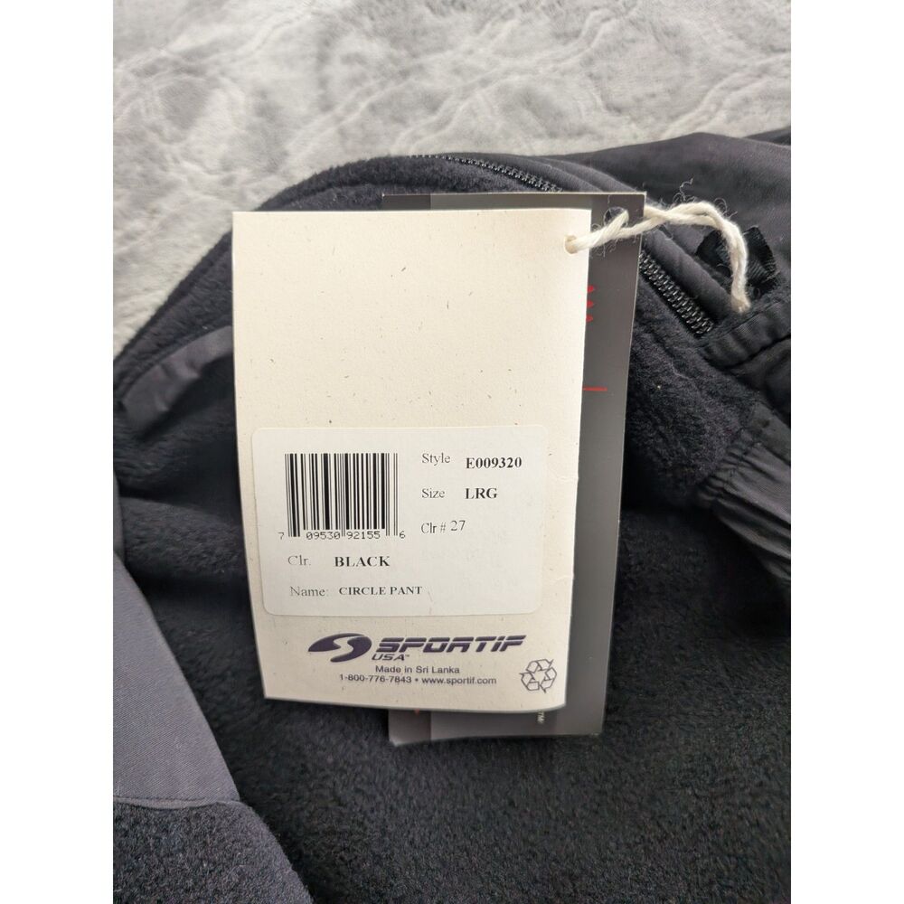 NWT Sportif USA Polartec Fleece Circle Pants Black Size Large Outdoor Vintage